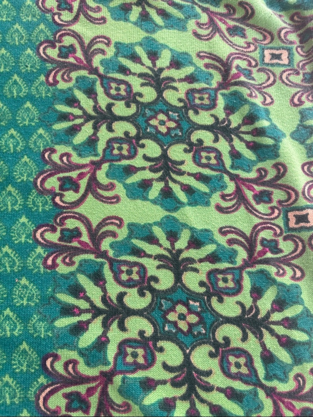 Isaac Mizrahi Live™️ size Large green paisley look button down cardigan - Picture 2 of 10